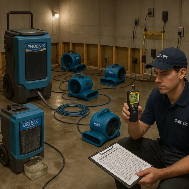 Structural Drying and Dehumidification process in Wilmington, NC